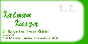kalman kusza business card