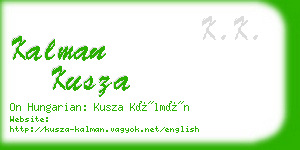 kalman kusza business card